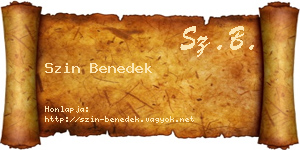 Szin Benedek névjegykártya
