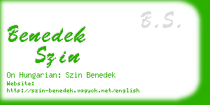 benedek szin business card